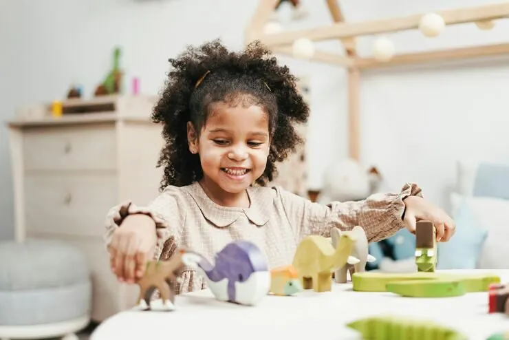 Professional governess in home classroom setting