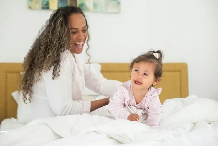 Parent talking to child about new nanny