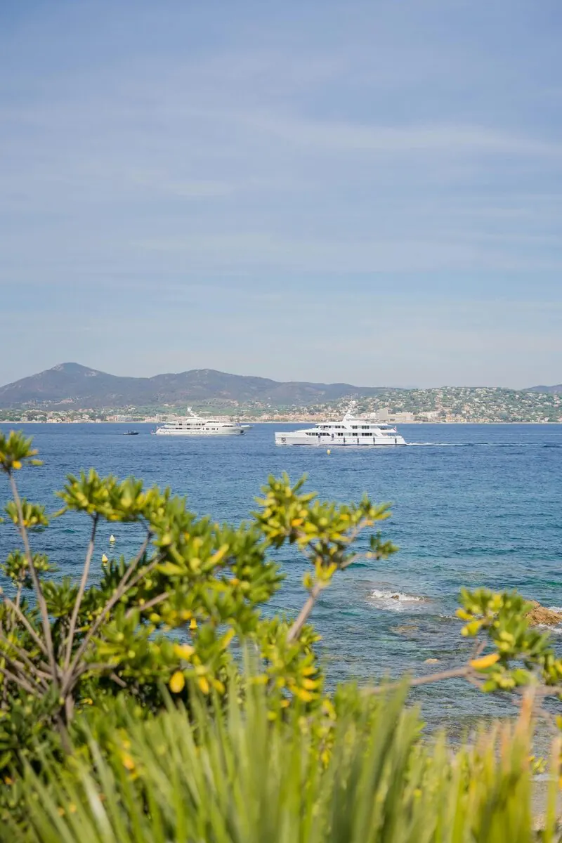 Saint-Tropez bay with yachts