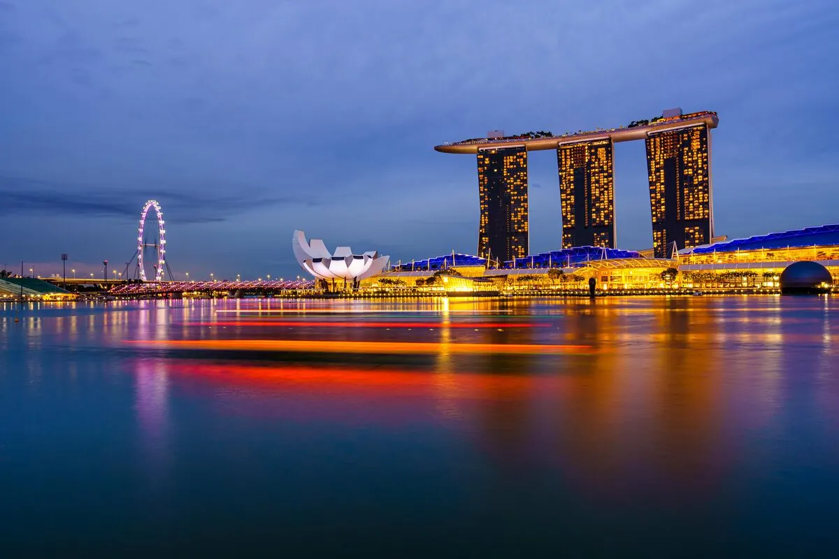 Singapore Marina Bay at blue hour